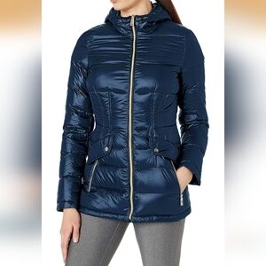 Ivanka Trump Navy Corset Quilted Down Lightweight Jacket Packable XS